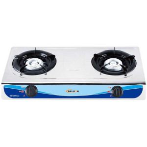 Delron DGS – 002as Automatic Table Top Gas Cooker – 2 Burner Silver
