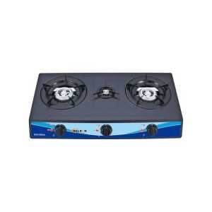 Delron Automatic Table Top Gas Cooker - 3 Burner Black